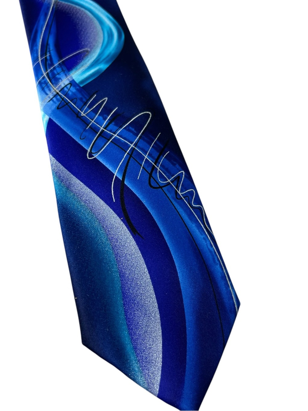 Garcia NWT Riptide Collection Men's Blue Abstract Pattern Silk Tie - Picture 8 of 8
